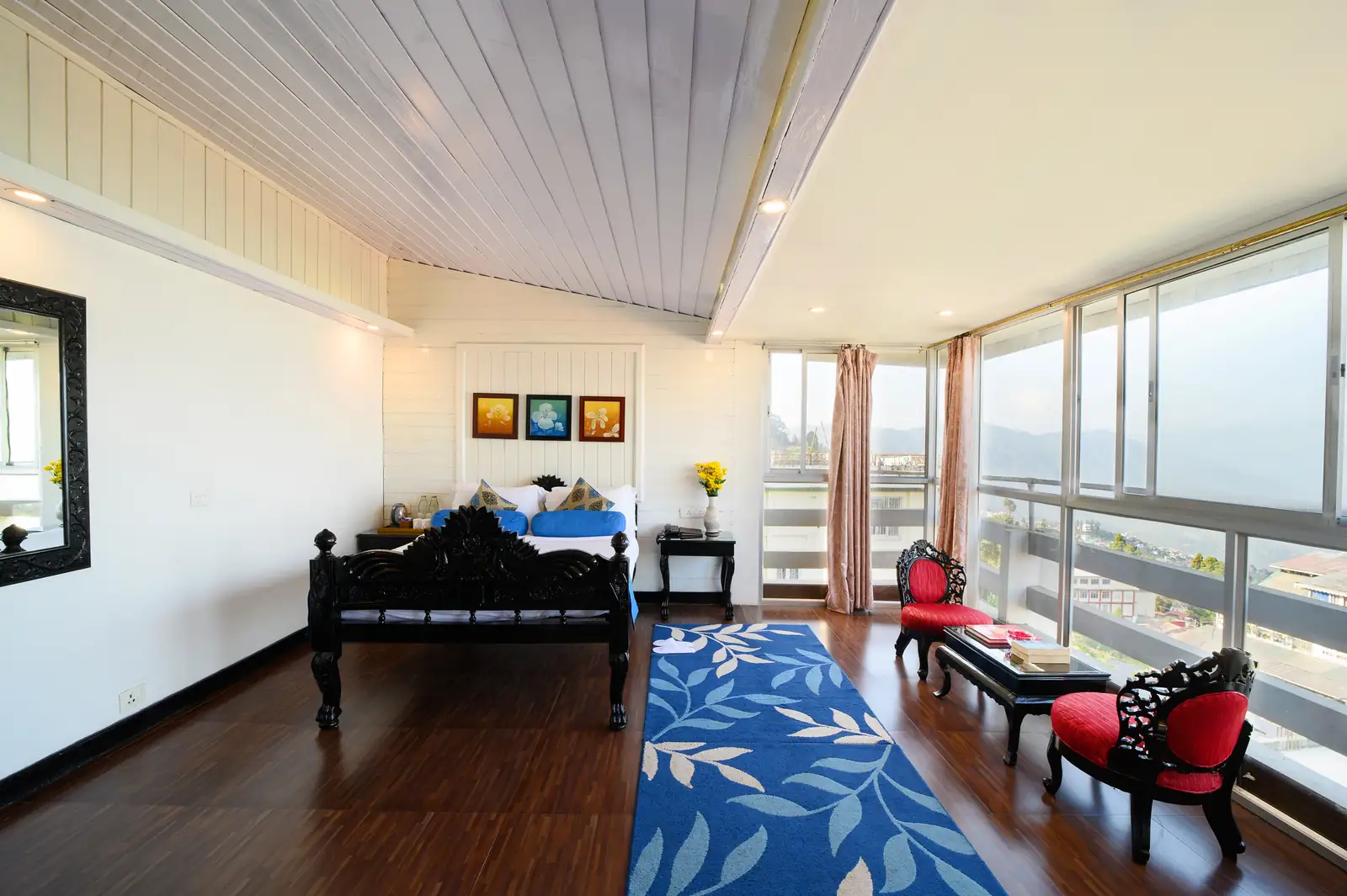 The Kanchenjunga Room at Sinclairs Darjeeling, with panoramic mountain views