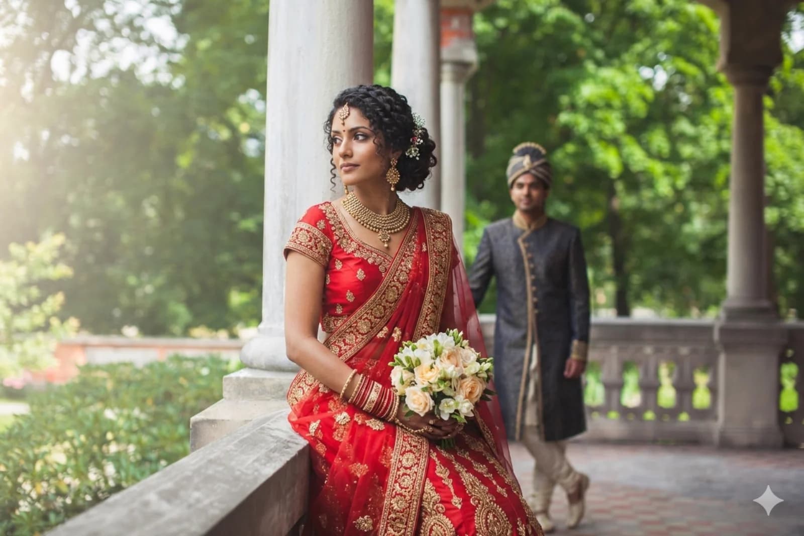 A couple portrait shoot amid the hilltop forest