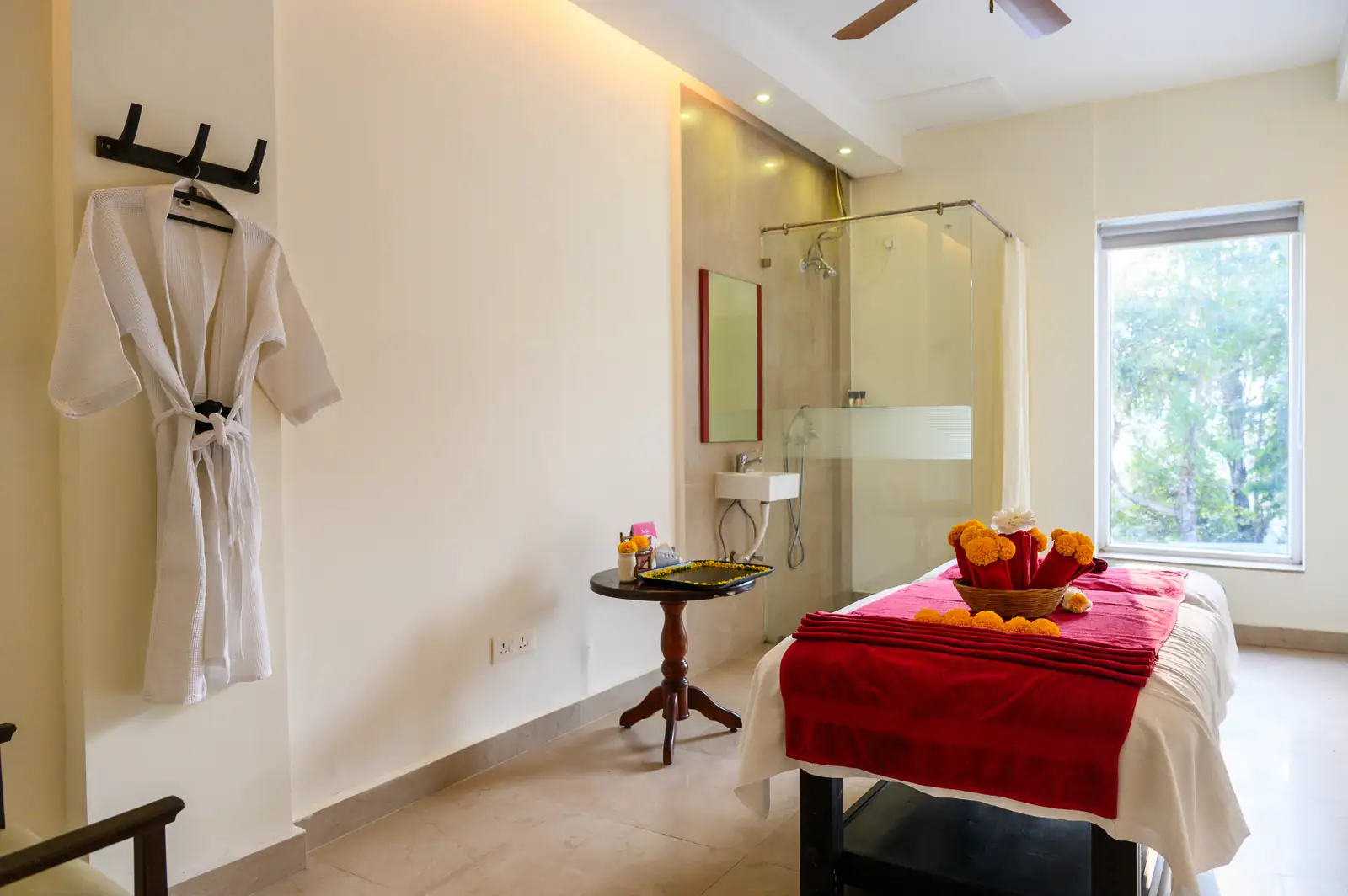 A treatment room at the spa