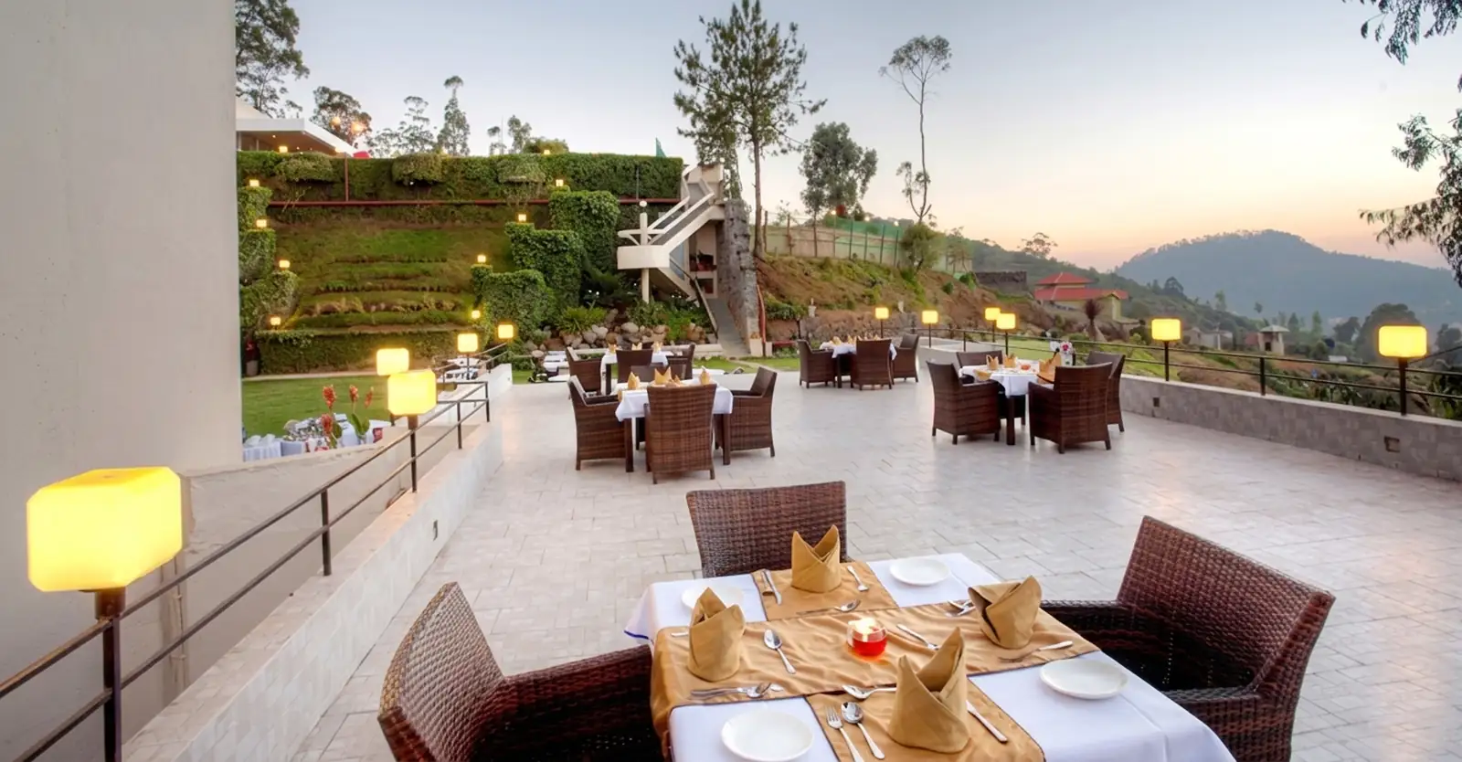 The Terrace, an open-air venue for evening events at Sinclairs Ooty