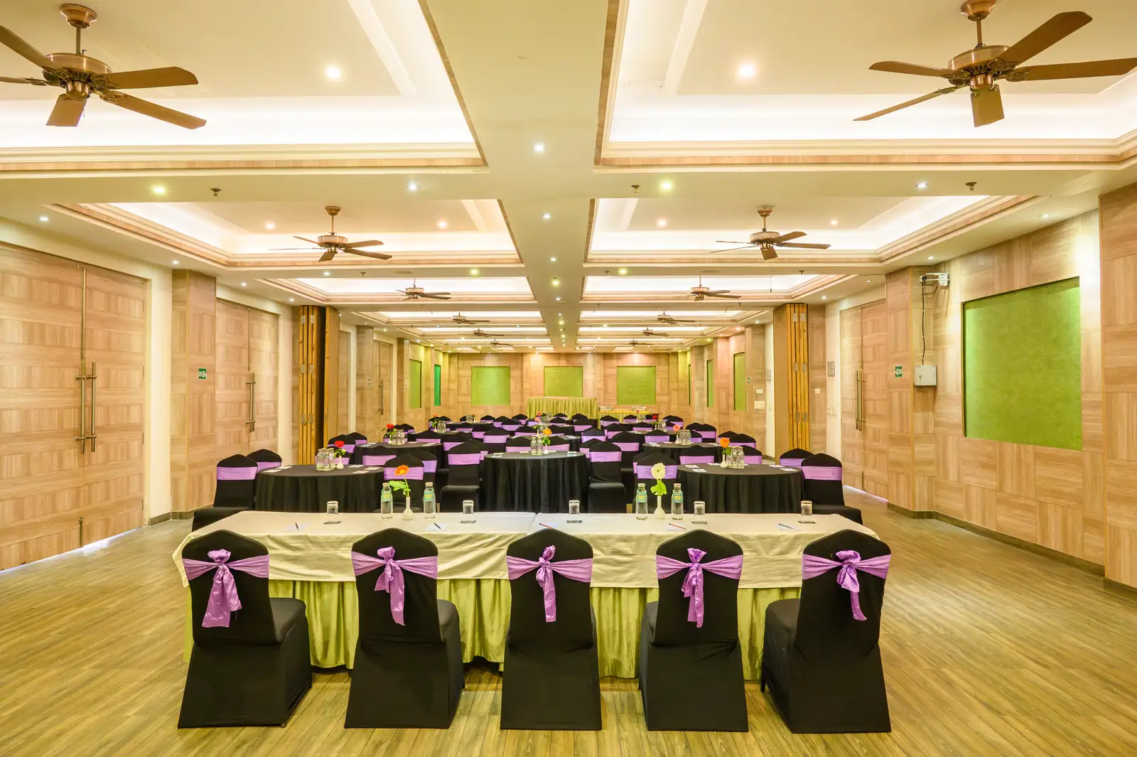 The Orchid, a banquet hall at Sinclairs Retreat Kalimpong, set up for a conference